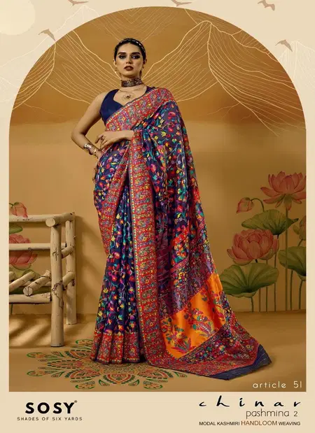 Chinar Pashmina 2 By Rajtex Modal Kashmiri Saree Wholesale Price In Surat